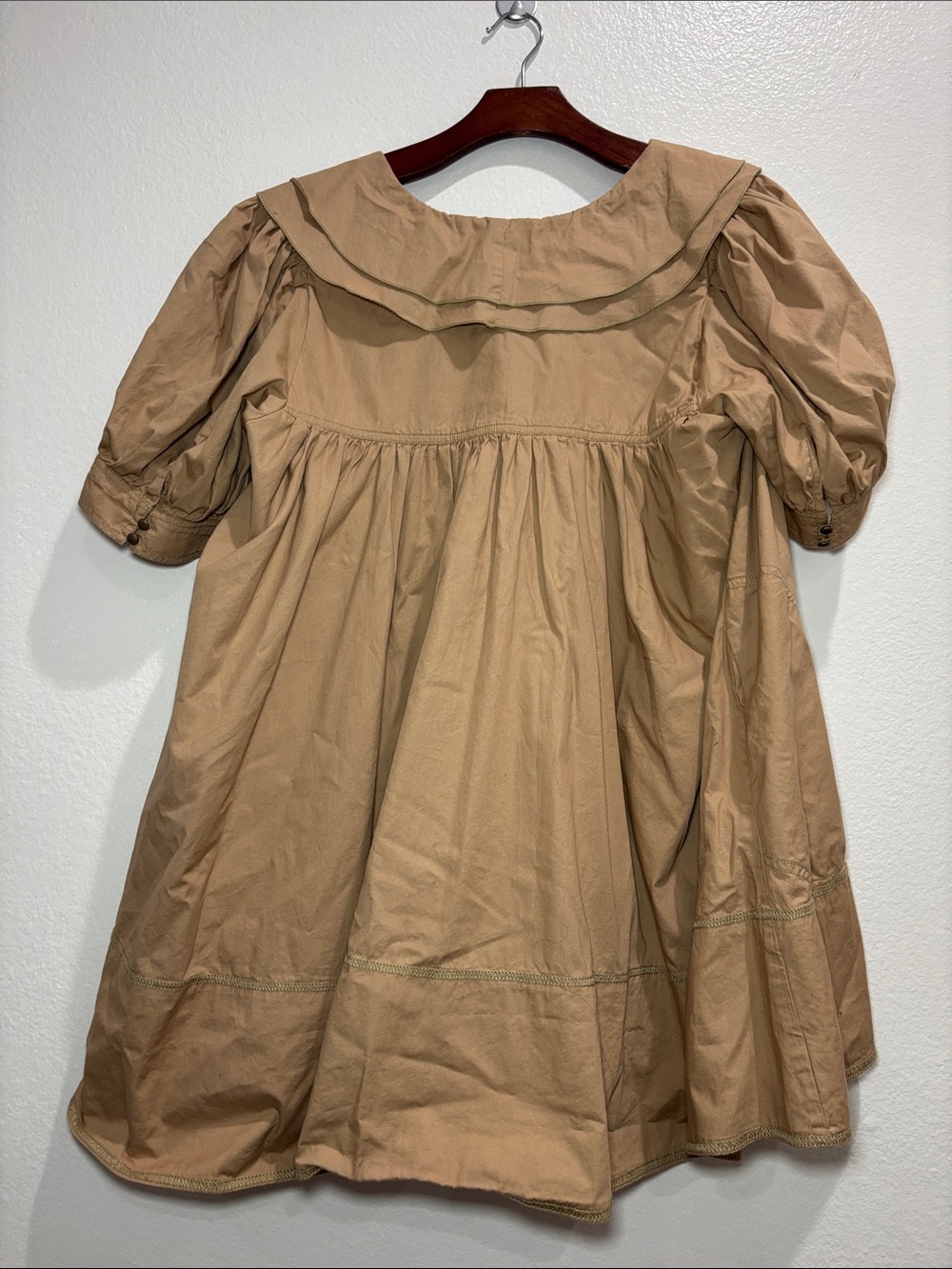 pilcro by anthropologie Short-Sleeve Bow-Front Tunic Mini Dress size large - Picture 6 of 7